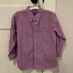Red and blue plaid vineyard vines button down size 6